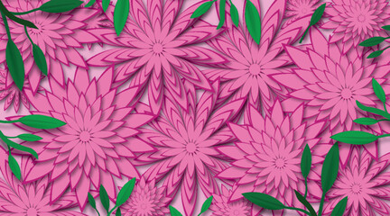 Elegant pink flower background with floral vector design.