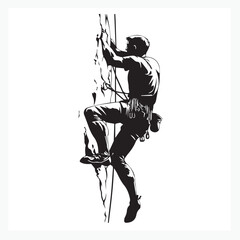 rock climber vector illustration