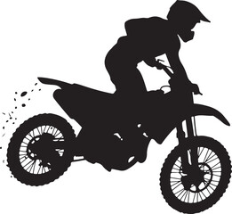 Motocross Rider Silhouette for Extreme Sports and Racing Design