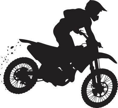 Motocross Rider Silhouette for Extreme Sports and Racing Design