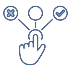 Choice Blue Icon Vector Illustration