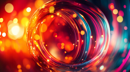 Abstract glowing sphere with curved lines, creating a futuristic and dynamic visual, ideal for digital art, tech designs, backgrounds, and creative illustrations