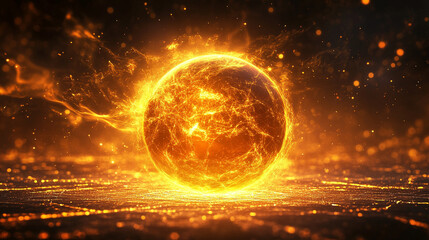 Abstract glowing sphere with curved lines, creating a futuristic and dynamic visual, ideal for digital art, tech designs, backgrounds, and creative illustrations