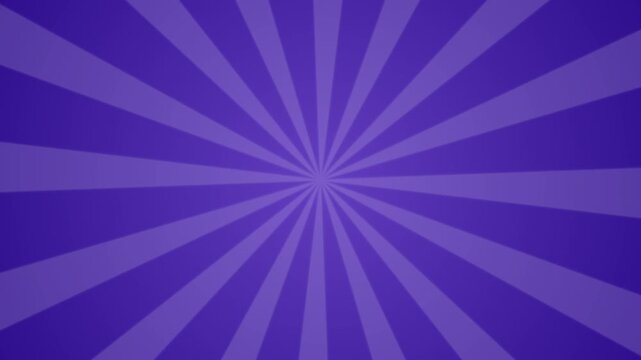 Purple retro sunburst rotation animation featuring radial beams for vintage pop art backgrounds and cinematic comic style video intros on social media.
