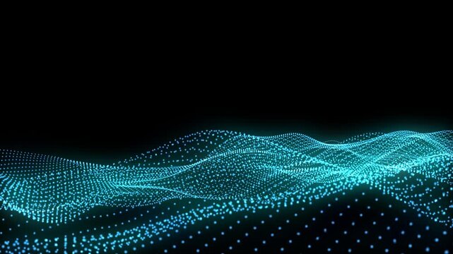 Beautiful abstract wave technology background with blue light digital effect corporate concept