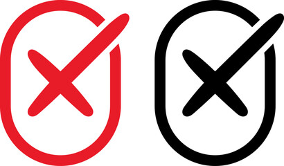 Fototapeta premium Two crossed out symbols