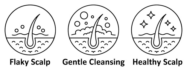 anti dandruff hair care icon set