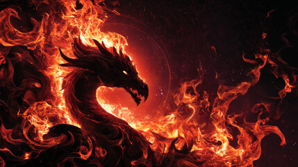 Powerful Abstract Fire Flames Element of Design Background