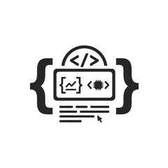 Code development and debugging isolated on white background