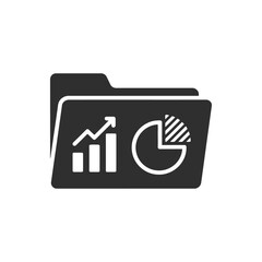 Business analytics report isolated on white background