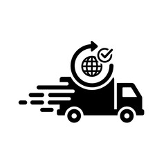 Global delivery service isolated on white background