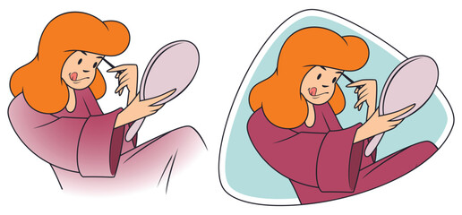 Beautiful woman applying makeup.