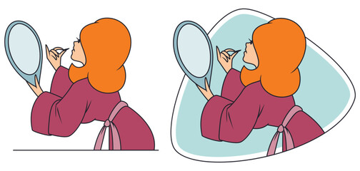 Beautiful woman applying makeup.