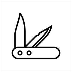 Basic RGBfolding knife vector icon line template