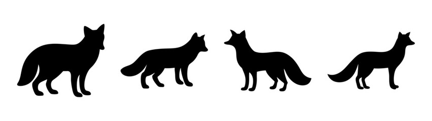 Fototapeta premium Sequence of fox silhouettes