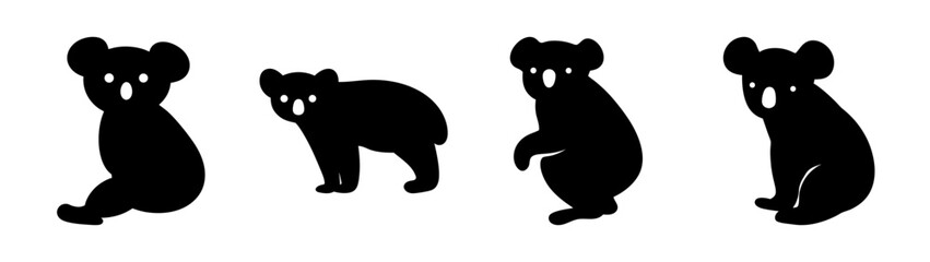 Obraz premium Sequence of koala silhouettes