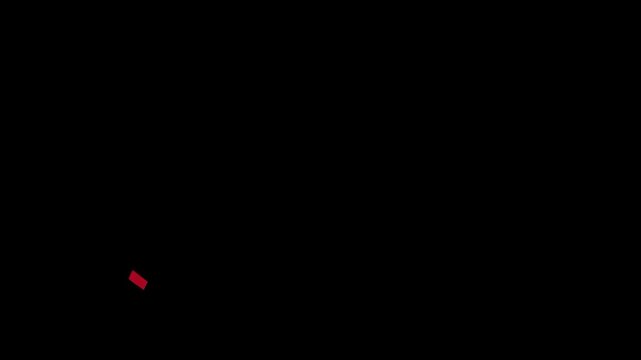 Red ribbon heart shape with elegant flowing curves animation isolated on solid background romantic love concept