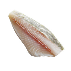Raw Fish Fillet with Scales seafood isolated on a transparent background