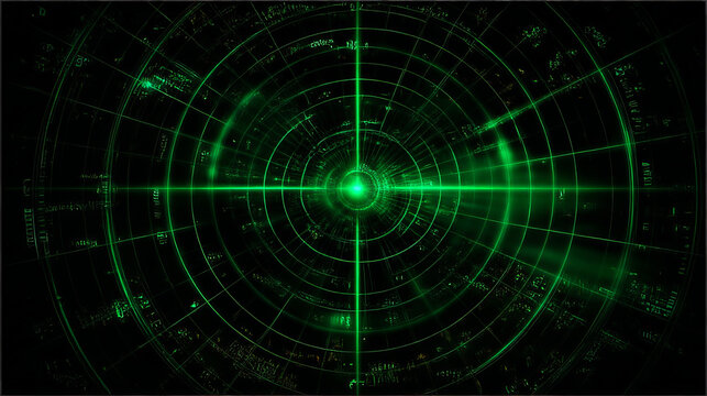 Green radar screen. Vector illustration for your design.
