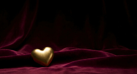 heart shaped candle on red background, Valentine&rsquo;s Day background 