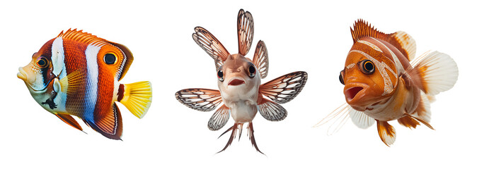 Fototapeta premium Beautiful fish isolated on a transparent background