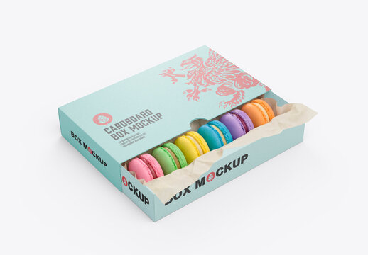 Closed macaron box packaging