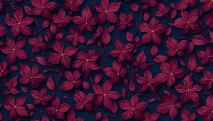 seamless pattern with red flowers