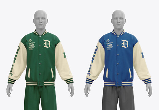 Varsity Jacket Front Mockup
