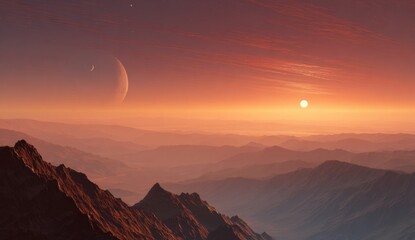 Alien landscape at sunrise (1)