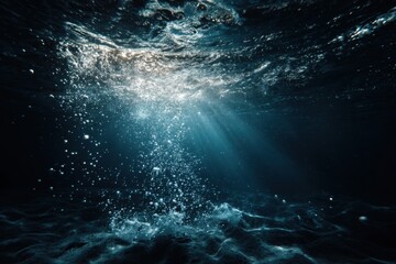 Fototapeta premium Underwater scene of sunlight beams (1)