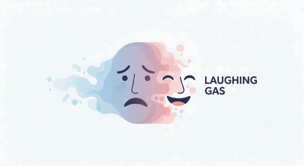 Split face laughing and crying with laughing gas concept