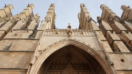 Fototapeta premium The Cathedral of Santa Maria of Palma, more commonly referred to as La Seu, is a Gothic Roman Catholic cathedral located in Palma, Mallorca, Spain, Europe
