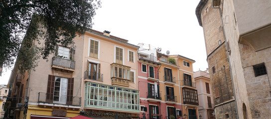 Beautiful street scenes and architecture in Palma de Mallorca, Spain