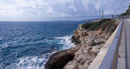 Palma de Mallorca, Baleares, Spain - marina of the maritime promenade of Palma de Mallorca