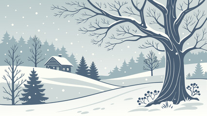 winter landscape with trees and snow