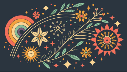 abstract floral background with flowers