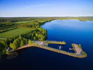 Harbour on Pitk&auml;nper&auml; Lake near Kajaani, Finland