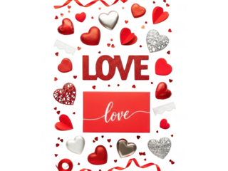 Celebrate love with heart shapes isolated on transparent background