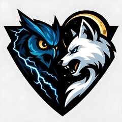 Storm Owl vs Moon Fox Esports Mascot Logo Vector