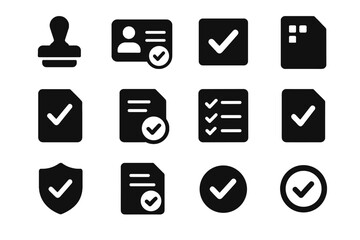 Vector icon transparency minimalist proof icons certified document no shapes seal effects