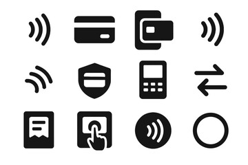 Cell no icons payments loop gradients checkout thickness icon contactless vector mobile