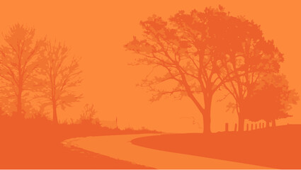 autumn landscape with trees