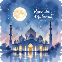 Watercolor Ramadan Night &ndash; Ramadan Mubarak Post