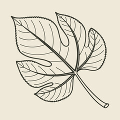 Single Green Leaf Vector with Smooth Geometric Shape Design