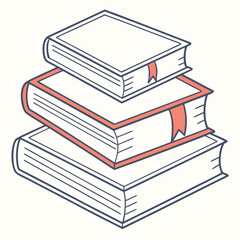 Geometric Stack of Books Vector Illustration for Education and Learning