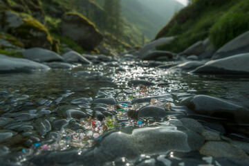 Mountain stream rocks nature