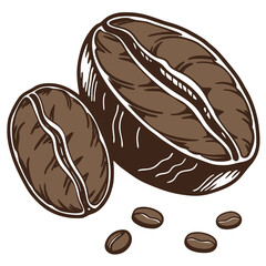 Obraz premium Roasted Coffee Bean Vector Icon on White Background