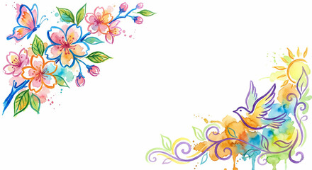 Exotic Floral Vintage Backdrop, for Festive Spring Day Sale Promotion.
