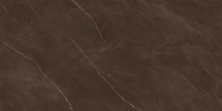 Elegant dark brown marble texture with natural stone veins and subtle glossy details. A modern luxury surface background suitable for tiles, interiors, branding, and decorative design.