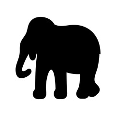 Fototapeta premium Striking black silhouette of a majestic elephant isolated on a pristine white background Vector, illustration